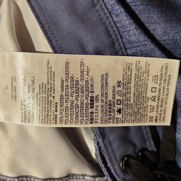 Hurley navy blue green stripe swim trunks boardshorts size 14 - Picture 8 of 10